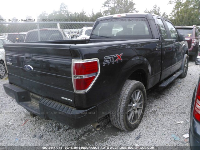 1FTEX1CM2EFC26163 - 2014 FORD F150 SUPER CAB BLACK photo 4