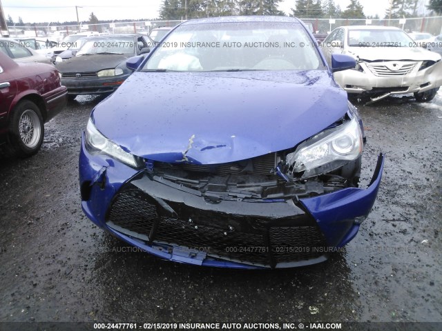 4T1BF1FK1FU884677 - 2015 TOYOTA CAMRY LE/XLE/SE/XSE BLUE photo 6