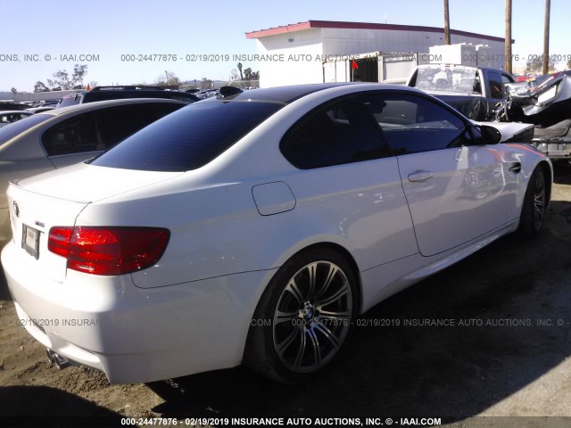 WBSKG9C5XBE645687 - 2011 BMW M3 WHITE photo 4