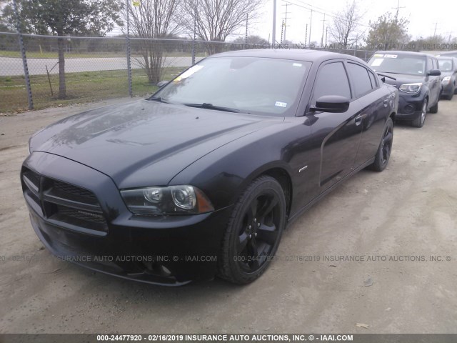 2C3CDXCTXDH725059 - 2013 DODGE CHARGER R/T BLACK photo 2