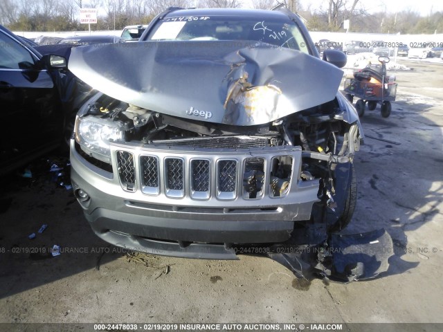 1C4NJCBA1ED539351 - 2014 JEEP COMPASS SPORT GRAY photo 6