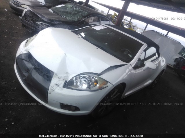 4A37L2EF0CE003287 - 2012 MITSUBISHI ECLIPSE SPYDER GS WHITE photo 2