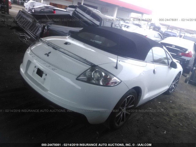 4A37L2EF0CE003287 - 2012 MITSUBISHI ECLIPSE SPYDER GS WHITE photo 4