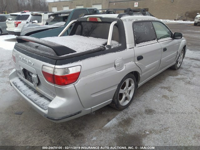 4S4BT62C757100665 - 2005 SUBARU BAJA SPORT SILVER photo 4