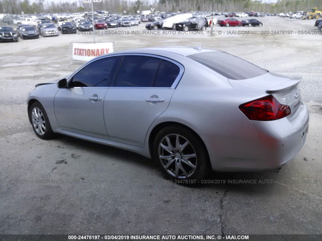 JN1CV6AR3BM411521 - 2011 INFINITI G37 SILVER photo 3