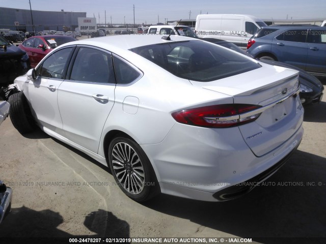 3FA6P0D98JR188644 - 2018 FORD FUSION TITANIUM/PLATINUM WHITE photo 3