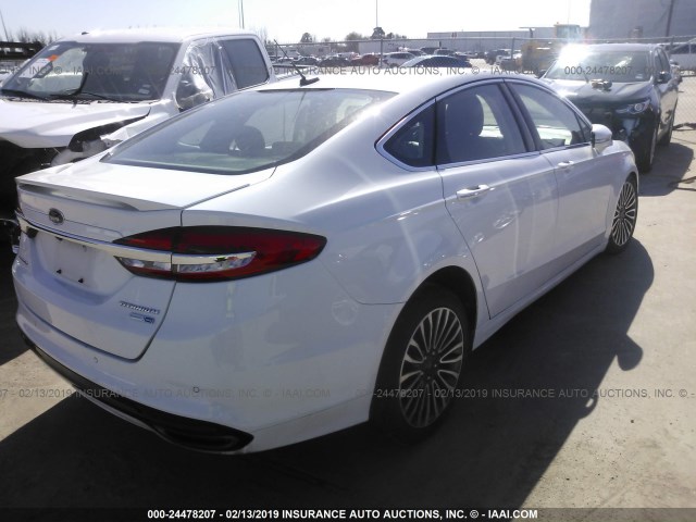 3FA6P0D98JR188644 - 2018 FORD FUSION TITANIUM/PLATINUM WHITE photo 4