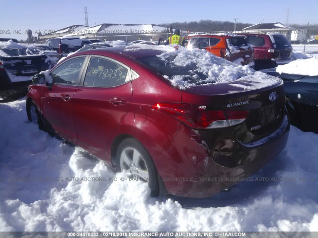 KMHDH4AE2DU532937 - 2013 HYUNDAI ELANTRA GLS/LIMITED RED photo 3