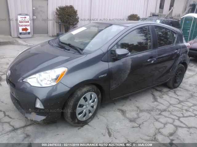 JTDKDTB34D1528520 - 2013 TOYOTA PRIUS C GRAY photo 2