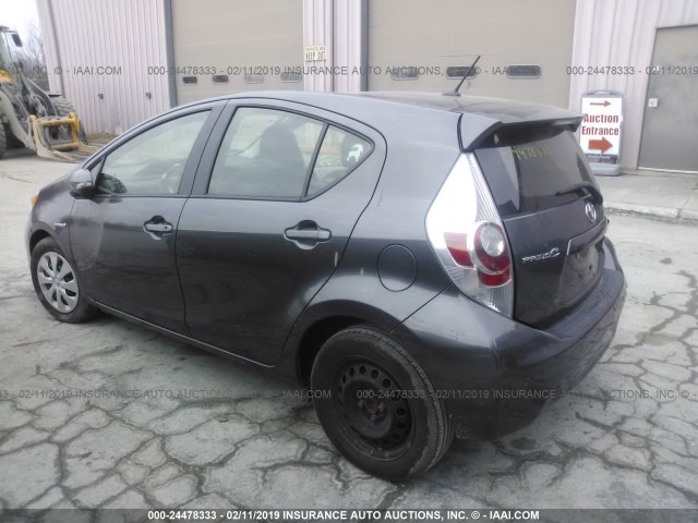 JTDKDTB34D1528520 - 2013 TOYOTA PRIUS C GRAY photo 3