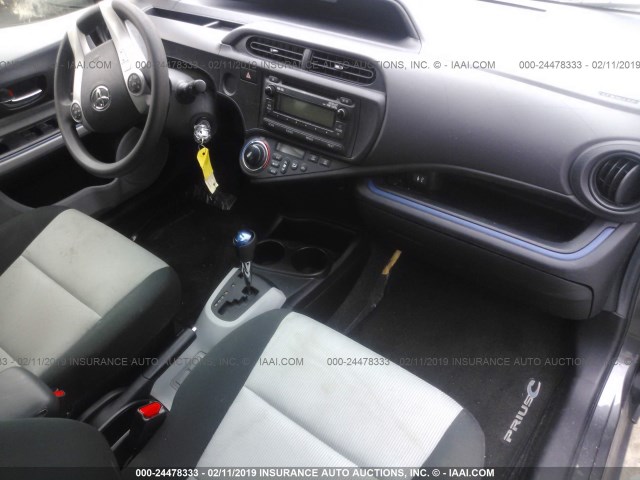 JTDKDTB34D1528520 - 2013 TOYOTA PRIUS C GRAY photo 5