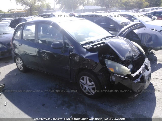 JHMGD37487S002847 - 2007 HONDA FIT BLACK photo 1