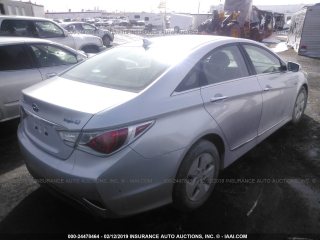 KMHEC4A41BA018361 - 2011 HYUNDAI SONATA HYBRID SILVER photo 4