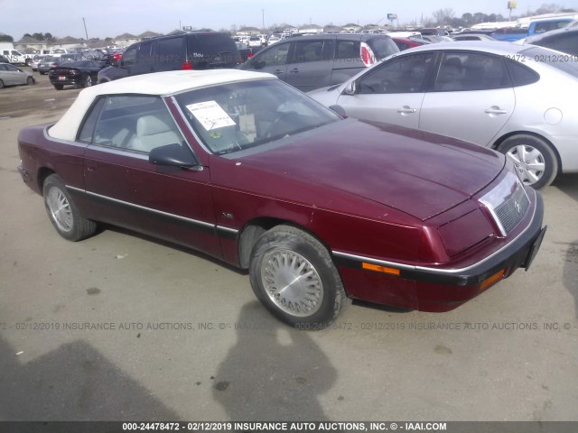 1C3XJ5530MG102623 - 1991 CHRYSLER LEBARON LX BURGUNDY photo 1