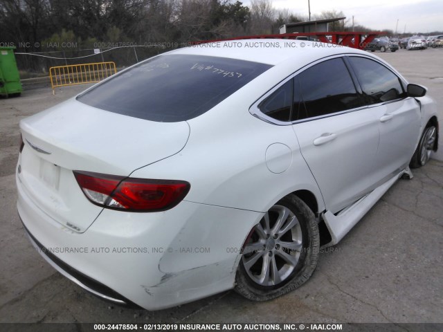 1C3CCCAB1GN177437 - 2016 CHRYSLER 200 LIMITED WHITE photo 4