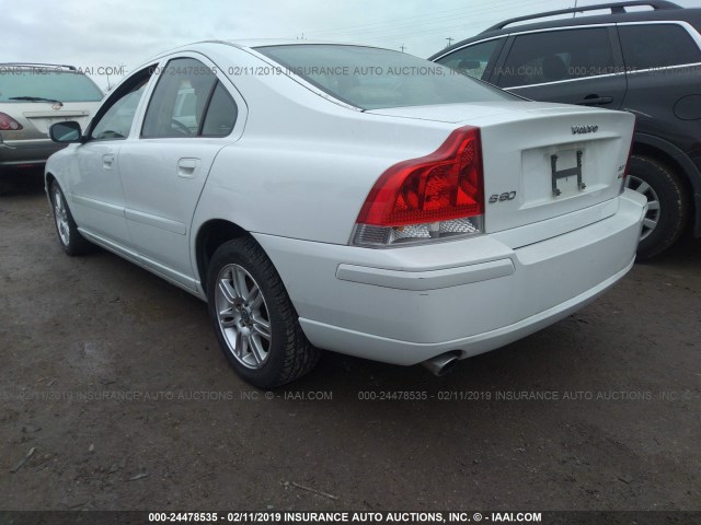 YV1RH592772642323 - 2007 VOLVO S60 2.5T WHITE photo 3