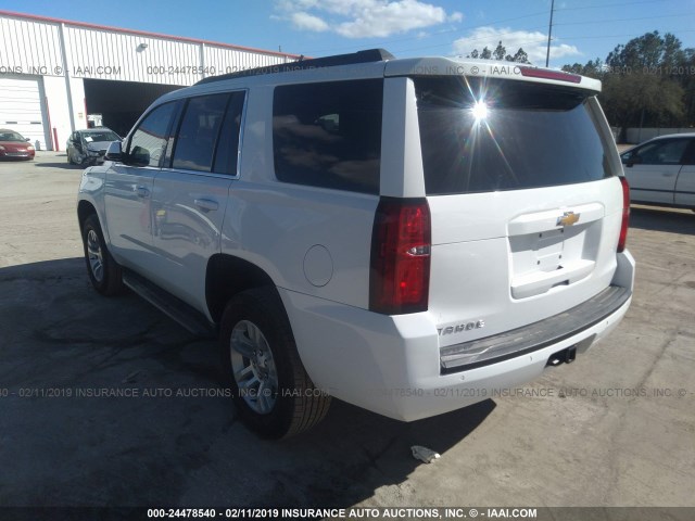 1GNSCBKC0JR106343 - 2018 CHEVROLET TAHOE C1500 LT WHITE photo 3