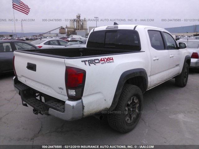 3TMCZ5AN7JM141401 - 2018 TOYOTA TACOMA DBL CAB/SR/TRDSPT/OR/PRO WHITE photo 4