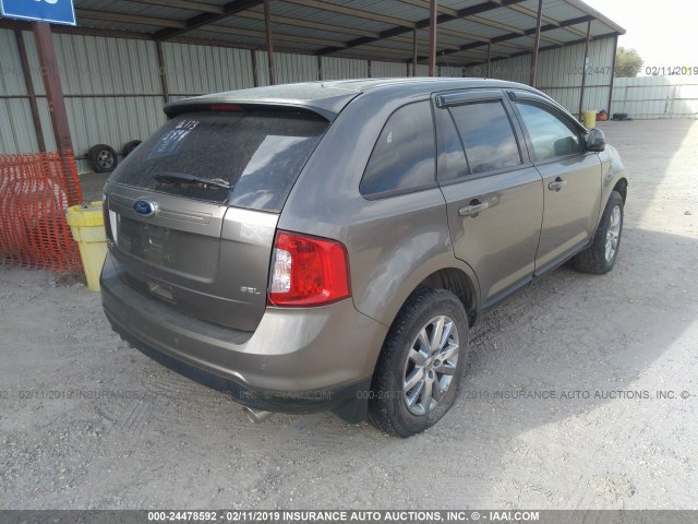 2FMDK3JC2DBC32881 - 2013 FORD EDGE SEL GRAY photo 4