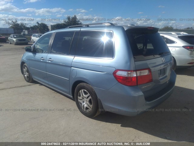 5FNRL387X7B039885 - 2007 HONDA ODYSSEY EXL Light Blue photo 3