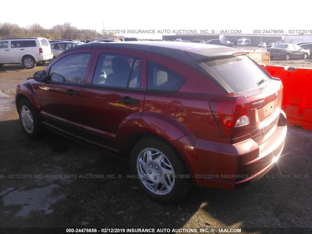 1B3HB48B77D160066 - 2007 DODGE CALIBER SXT RED photo 3