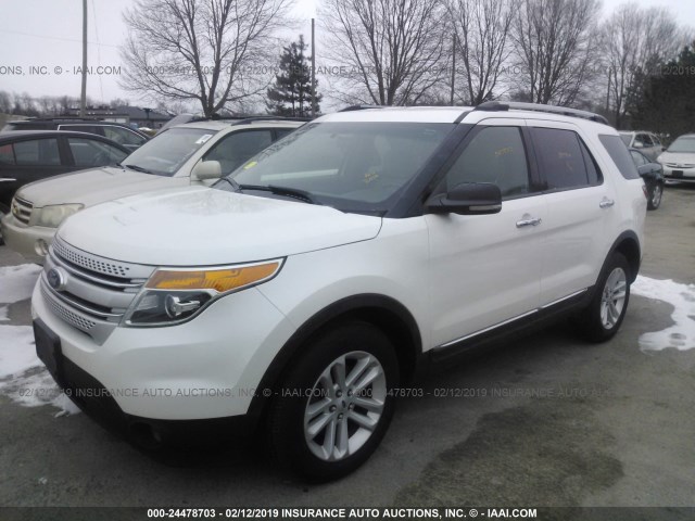 1FMHK8D88CGA39664 - 2012 FORD EXPLORER XLT WHITE photo 2