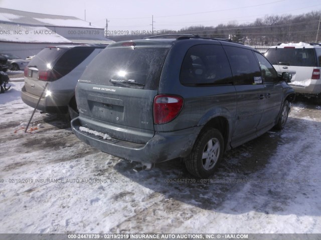 2D4GP44LX7R313467 - 2007 DODGE GRAND CARAVAN SXT GREEN photo 4