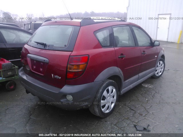 5Y2SM63825Z481566 - 2005 PONTIAC VIBE RED photo 4