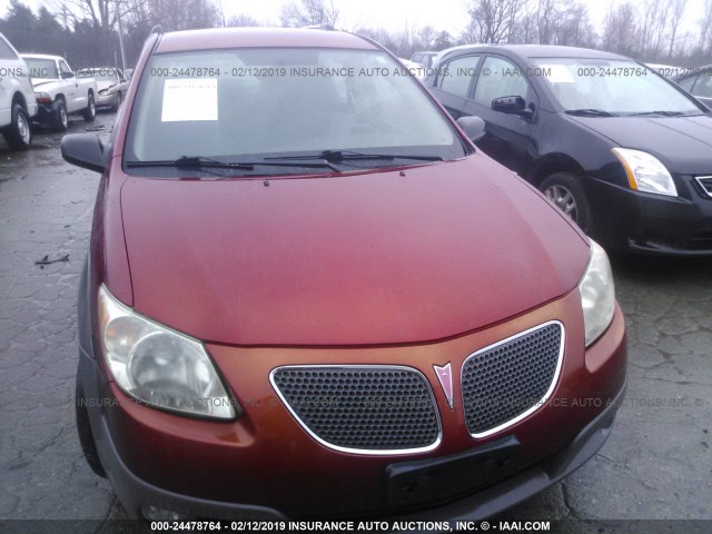 5Y2SM63825Z481566 - 2005 PONTIAC VIBE RED photo 6