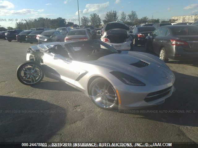 1G1YF3D78K5109833 - 2019 CHEVROLET CORVETTE STINGRAY/3LT SILVER photo 1