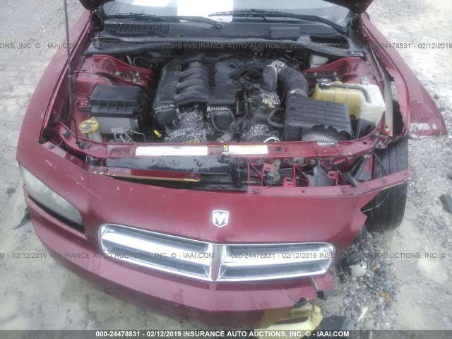 2B3KA43G06H373695 - 2006 DODGE CHARGER SE/SXT MAROON photo 10