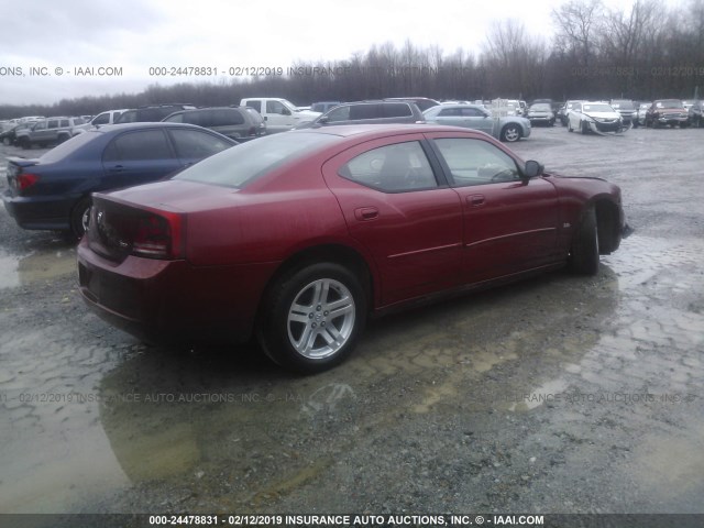 2B3KA43G06H373695 - 2006 DODGE CHARGER SE/SXT MAROON photo 4