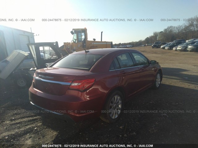 1C3CCBBBXCN140132 - 2012 CHRYSLER 200 TOURING RED photo 4