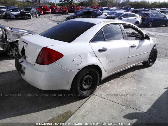 1G2ZF55B564199260 - 2006 PONTIAC G6 SE WHITE photo 4