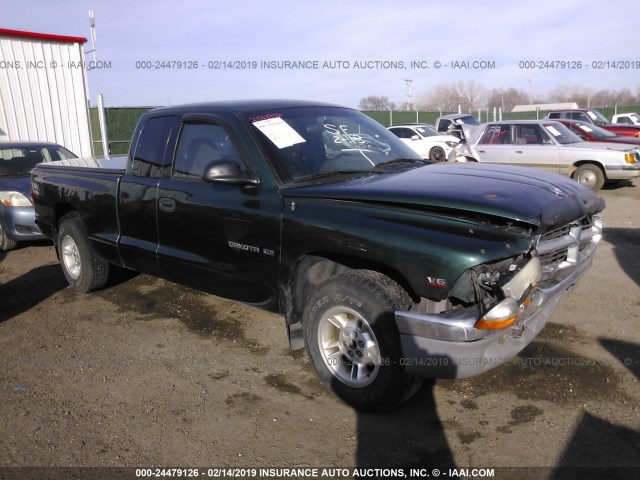 1B7GL22X4YS733020 - 2000 DODGE DAKOTA GREEN photo 1