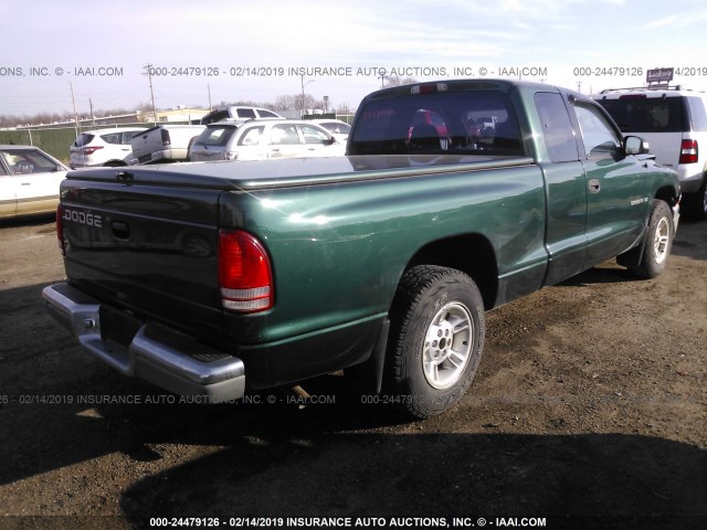 1B7GL22X4YS733020 - 2000 DODGE DAKOTA GREEN photo 4