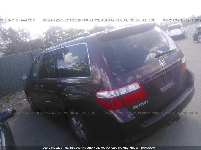 5FNRL38787B456907 - 2007 HONDA ODYSSEY EXL BURGUNDY photo 3