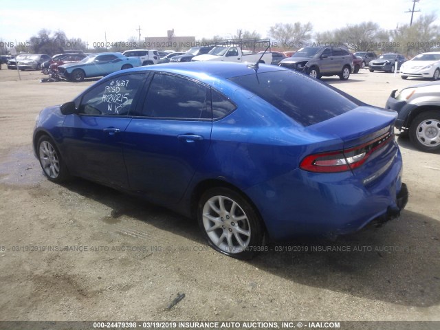 1C3CDFBH8DD257174 - 2013 DODGE DART SXT BLUE photo 3