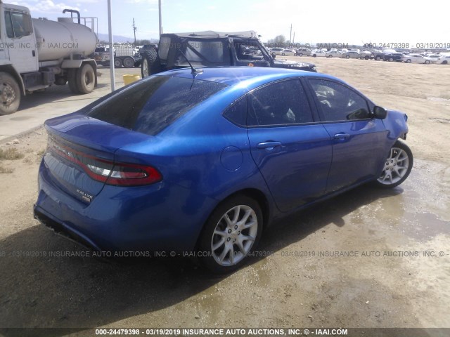 1C3CDFBH8DD257174 - 2013 DODGE DART SXT BLUE photo 4