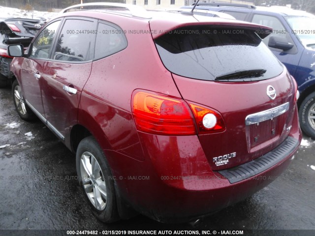 JN8AS5MV0DW626947 - 2013 NISSAN ROGUE S/SV RED photo 3