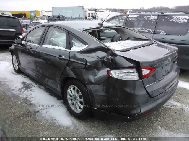 3FA6P0G77GR346300 - 2016 FORD FUSION S GRAY photo 3