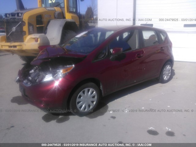 3N1CE2CP8GL405915 - 2016 NISSAN VERSA NOTE S/S PLUS/SV/SL/SR RED photo 2