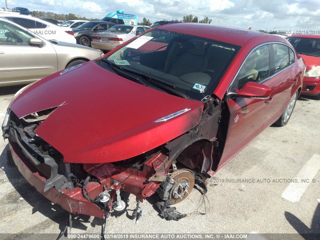 1G4GC5E3XDF334007 - 2013 BUICK LACROSSE RED photo 2