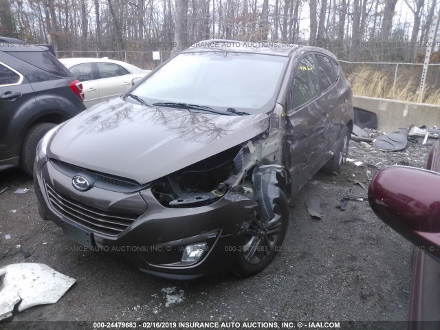 KM8JU3AG8EU855563 - 2014 HYUNDAI Tucson GLS/LIMITED/SE Dark Brown photo 2