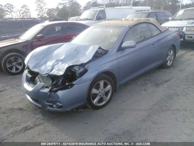 4T1FA38P07U130627 - 2007 TOYOTA CAMRY SOLARA SE/SLE BLUE photo 2