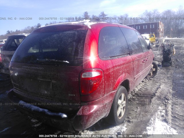 2D4GP44L85R205216 - 2005 DODGE GRAND CARAVAN SXT RED photo 4