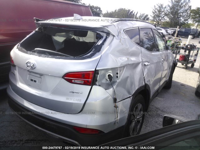 5XYZU3LB0EG130744 - 2014 HYUNDAI SANTA FE SPORT  SILVER photo 4