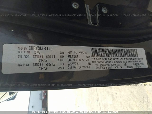 3D4GG67V39T152128 - 2009 DODGE JOURNEY R/T BLACK photo 9