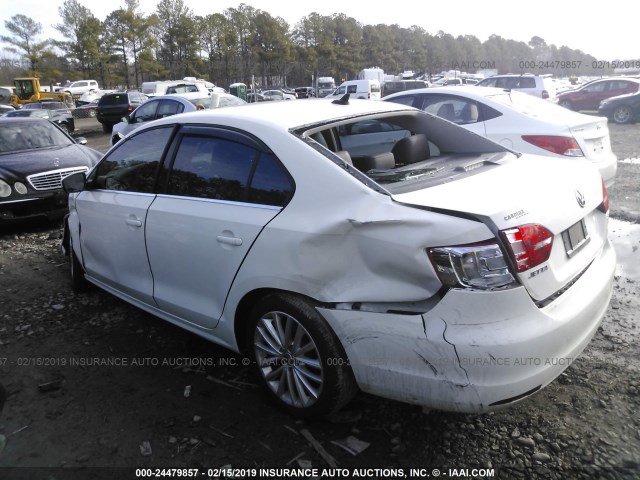 3VWLP7AJ1CM320256 - 2012 VOLKSWAGEN JETTA SEL WHITE photo 3