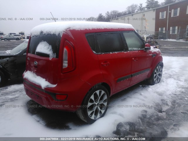 KNDJT2A66D7598005 - 2013 KIA SOUL +/!/SPORT RED photo 4